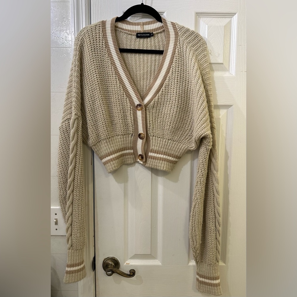 Cropped cardigan sweater